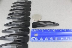 Black set pack of 12 metal hair accessory clips snap barrettes 2 5/8″ wide