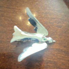 Silver Tone Metal Bird Barrette Hair Clip for Women, Spring Clasp, 2 in