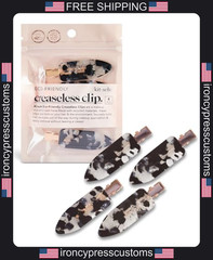 4 Pack Recycled Acrylic No Crease Hair Clips for Styling and Makeup
