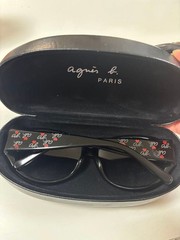 agnes b. PARIS Black Heart Pattern Sunglasses 62□16-140