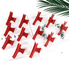 Ondder Red Butterfly Hair Clips for Styling 1 Count (Pack of 12),