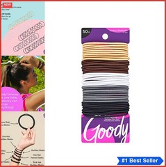 Ouchless Hair Ties 50 Count 2mm Assorted Neutrals Rubber Bands Fine to Medium