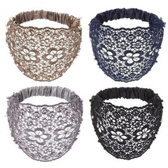 Elegant Women Hollow Headband Flower Pattern Shiny Rhinestones Faux Pearls Hair