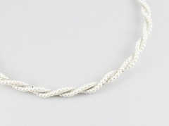 White faux pearl twist thin skinny headband hair band accessory plastic beads