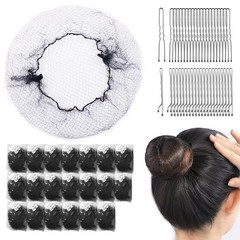 85 Pcs 24 Inch Hair Net Kit for Women, Invisible Elastic Hair Nets w/ Hair Pins