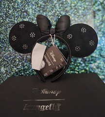 Loungefly Disney Minnie Mouse Black Minnie Ears Headband Bow Swarovski Crystals