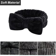 6pcs Wrist Washband Microfiber Spa Wristband for Face Washing and Skincare BLK
