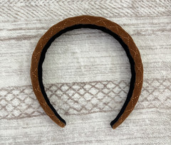 Women’s Classic One Size Brown Headband Geometric Pattern Preppy Unbranded