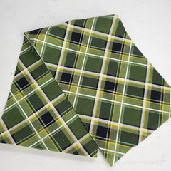 Handmade Women’s Scrunchies size XL Green Cotton Fabric Plaid Print New