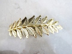 Gold or silver leaf hair clip clamp barrette