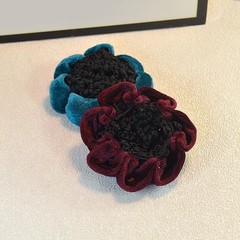 5 Pack Large Ballet Hair Bun Covers with Flower Ponytail Elastic Knit Mesh Snood