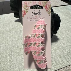 LoveShackFancy x Goody Blooming Heirloom Large Claw Clip Strawberry Macaroon NWT