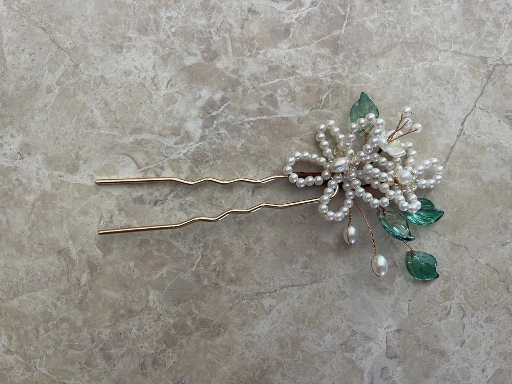 Chinese Hair Stick Flowers Beads Pearls USA Seller