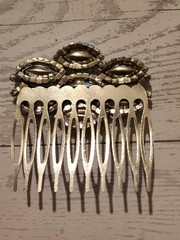 Rhinestone Crystal Hair Comb 7 Oval Cluster Wedding Party Business Dinner