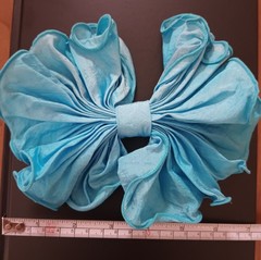 VTG Blue & Multicolor Bow Clip On Barrette 80/90 Bundle Pre-Owned . 7 &5 in..