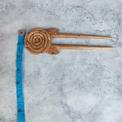 Handmade Rose flower hair pin hair stick hair fork | Wooden Hair accessory Gifts