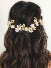 Crystal Wedding Headband Flower Hair Vine Silver Bridal Headpieces for Brides…