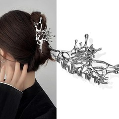 Punk Metal Hair Claw Clip for Thick Liquid Irregular Pattern Barrettes Hair