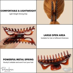 Parcelona French Classic Jumbo Large 5 1/2″ Celluloid Hair Claw Clip for Women