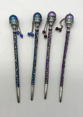 Decorative Hair Sticks Womens Multicolor Floral Beaded Dangle 4 Piece Set