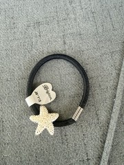 Brighton Cape Cod Starfish hair tie silver plated with faux pearls