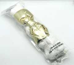 Bath & Body Works Gold Bow White Spa Head Wrap Hair Band Cotton For Home Facials