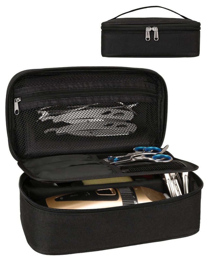 Meiiy Barber Tool Bag, Hair Clipper Bag Cutting 9x5x2.8 inches, Black-s
