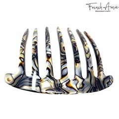 French Amie 7 Teeth Handmade Celluloid Side Hair Comb for Women and Girls