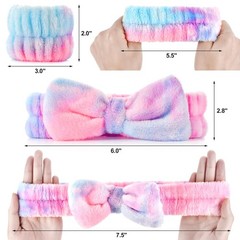 6pcs Headband and Wristband for Face Washing, Makeup Spa Skincare Headband