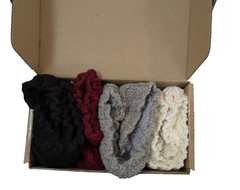 4 pack Winter Head Bands-White Black Grey and Maroon New 100% Acrylic