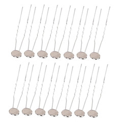 30 Pieces Wave U Shaped Pins with round Flat Pad round Tray Blank Hair Pins Wedd