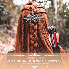 Syhood 6 Pcs Vintage Celtic Hair Accessories 1 Count (Pack of 6), Silver