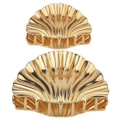 2pcs Seashell Hair Clip, Fashionable Metal Hairpin 1 Count (Pack of 2), gold