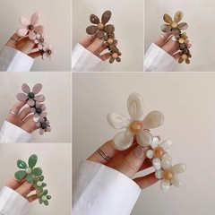 6 Pcs Minimalist Flower Helical Hair Ring Cute Hair Clip Jewelry Gift for Girls