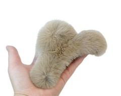 6.3″ Furry Hair Clip Soft Fluffy Claw Clips for 1 Count (Pack of 1), beige