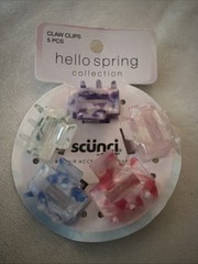 Scunci Hello Spring Collection Claw Clips 5 PCS Conair Hair Clips Assorted NEW