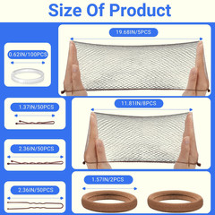 Bobby Pins and Hair Nets Set, Hair Accessories for Women with Invisible Nets for