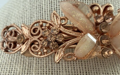 Hair Barrettes Lucite & Rhinestone Butterefly, Black Flower,Small Bar w/Stones