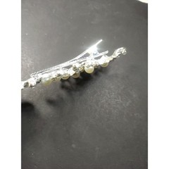 Hair Barrette Clip Silver Tone Faux Pearls Rhinestone Large Classic Feminine…