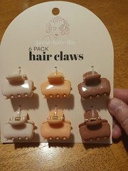 great hair day 6 Pack Multicolor Hair Claws for Women & Teens