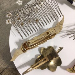 Vintage Hair Accessories Mixed Lot of 7 Metal / Plastic Barrette Hair Clip