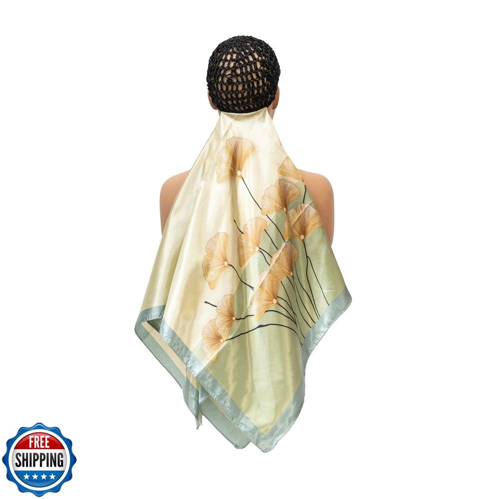 ROSEBONY Wrap Cap Hair Net with Scarf, Heatless Silk Press Hair C