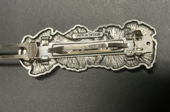 Oberon Design Metal Hair Clip Barrette Set Of 2 France Leaf Art Pewter Gray