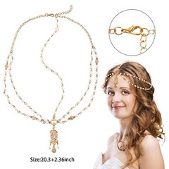 8 Pieces Gold Head Chain Jewelry Halloween Boho Headband Coins Pearl Tassel C…