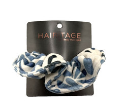 Hairitage Soak It Up Absorbent Microfiber Towel Hair Scrunchie, Cream & Blue, OS