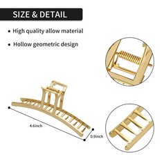 4 Pack Large Gold Hair Claw Clips for Women Thick 1 Count (Pack of 4), gold