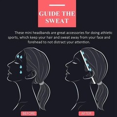 3pcs Sports Headbands Sweatband Hair Band Women Men Fitness Sweat Guide Hairband