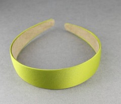 Green classic style 1 1/8″ wide satin fabric covered head hair band accessory