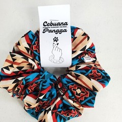 Handmade Women’s Scrunchies size XL Blue Cotton Fabric Dream Catcher Print New