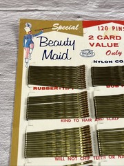 Vintage 1962 Beauty Maid Original Card Bobby Pins Rubber Tipt Coated Scoldy Lox